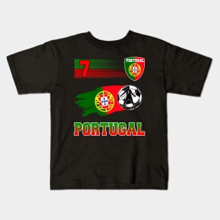 Portugal 7 Soocer Jersey Portugal Football Fan Soccer 2022 Kids T-Shirt